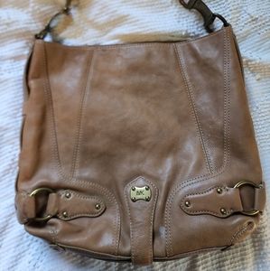 Michael by Michael Kors Large Tan Shoulder Bag with wraparound bottom strap